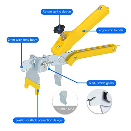 1/16 Inch Tile Leveling System Kit - 1500 Spacers & 300 Reusable Wedges with Floor Tiles Pliers - Professional Stone & Ceramic Tile Installation Tools (300+1500, 1/16) - size: 1/16