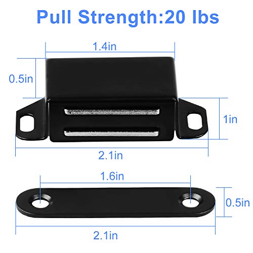 Strong Cabinet Magnets for Closure 20 lbs 6 Pack - Pet-Proof Your Closet - color: Black, size: 20lbs x 6