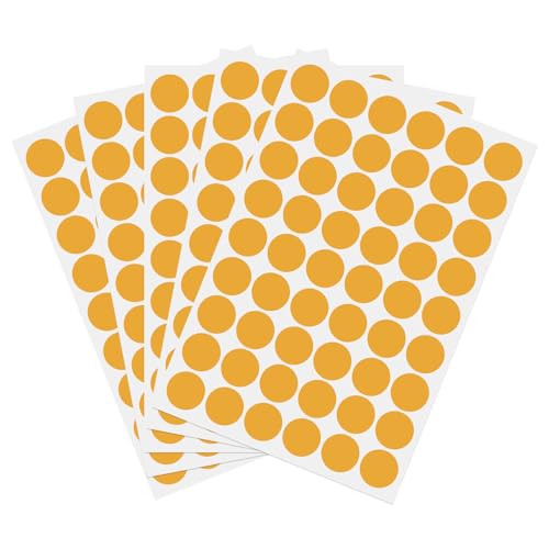 PATIKIL 270 Pieces Screw Hole Stickers, 5 Sheet Self-Adhesive Waterproof PVC Wood Grain Sticker for Screw Holes Wall Cabinets Desk Repairing, Light Orange, 21mm/0.83 Inch - color: Light Orange