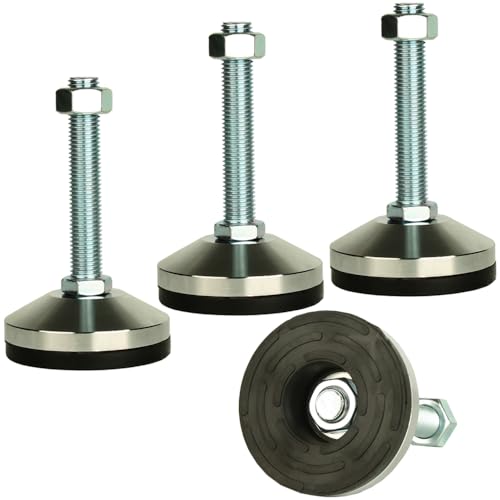 Heavy Duty Leveling Screw Leg,Leg Leveler 3.14" Dia Base,Adjustable Leveling feet M16 Thread, 2600 Lb Capacity,Capacity for Workbench, Machine, Cabinet, (D80xM16x100,4 Pcs,Black) - size: D80xM16x100,4 Pcs