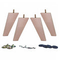 WEICHUAN 4.5 Inch Solid Beech Wood Furniture Sofa Couch Legs Set of 4 - color: Slant- Set of 4, size: 4.5"