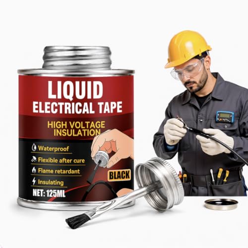 Liquid Electrical Tape, Black Waterproof Insulating Coating for Cables