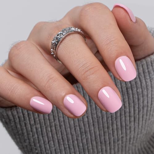 CurvLife Extra Short Square Press On Nails, Candy Blush Pink, Soft Gel - color: D4 - Candy Blush