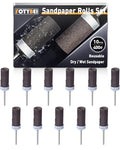 10Pcs 400 Grit Sanding Drums Sandpaper Sticks Set for Dremel Rotary Tool with 1/8" Shank, Rotary Tool Accessories Suitable for Metal Rust Removal/Jade Polishing/Stone Grinding (400 Grit) - size: 400 Grit
