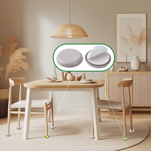 Furniture Sliders,70mm Round Table and Chair Leg Sliding Pad for Easy Moving on Carpet Hardwood (16pcs) - size: 70mm, Round