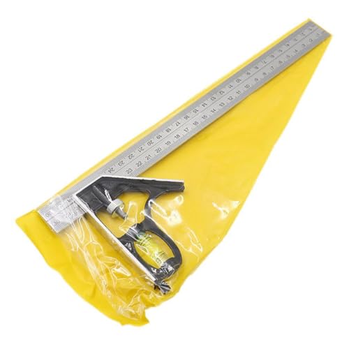 12-Inch Combination Square, Multi-Function Tool with Stainless Steel Blade and Bubble Level, Precision Marking for 45/90 Degrees, Ideal for Carpenters and Woodworking