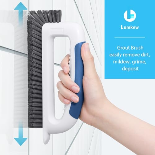 Lumkew Grout Cleaner Brush for Cleaning Floors Tile Scrub, Blue,1 Pcs - color: Blue