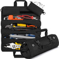 ANILD 18.5 Inch Extra Long Tool Bag Roll Up, Roll Up Tool Bag Organizer - color: Black, size: X-Large