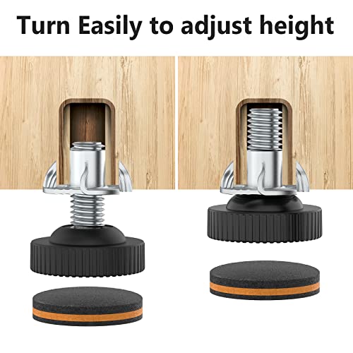 20 Pcs Adjustable Furniture Feet Levelers with Floor Protectors