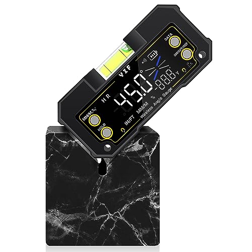 YIF Wireless Digital Angle Finder Tool with Dual Axis, Digital Level with Slope Percentage - Magnetic Angle Finder with Clear Display & Digital Protractor for Absolute & Relative Measurement
