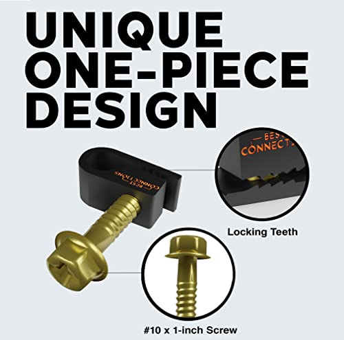 BEST CONNECTIONS Coaxial Cable Clips with Pre-Inserted Screw (100 Pack) – Black Single Cable Mounting Clamps for Coax Cable (RG6, RG59) and Ethernet Cable – Cord Fastener/Strain Relief Clip - style: 100 PACK