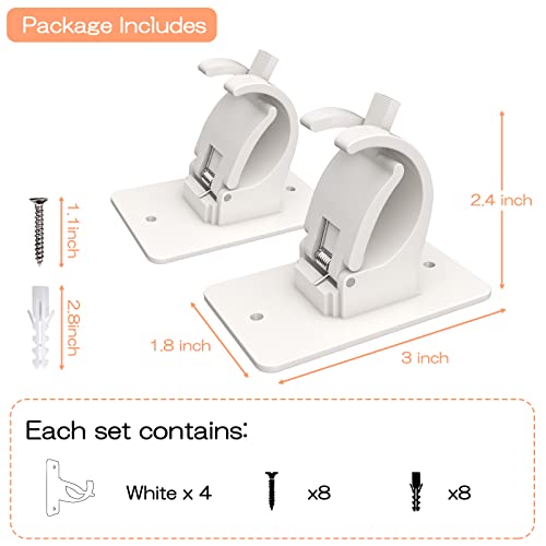 CIEMGNZOC 4PCS No Drill Curtain Brackets, Self-Adhesive Rod Holders, Nail Free Adjustable, Hooks for Rods Under 1.57 Inch (White) - color: 4 Pcs White
