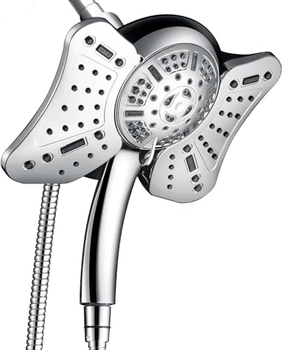 GRICH Shower Head with Handheld Spray - Dual High Pressure Showerhead - color: Chrome, size: 2.5 GPM