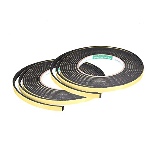 uxcell Sealing Foam Tape 8mm Wide 3mm Thick 4m/13ft Long, Self Adhesive Weather Strip for Window Door Insulation, Pack of 2 - size: 8mmx3mmx4m