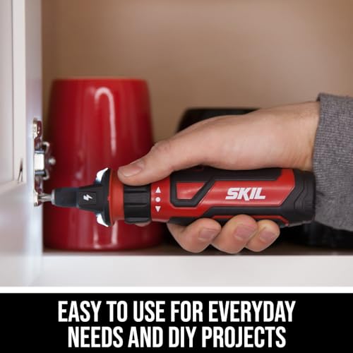 SKIL Rechargeable 4V Cordless Screwdriver with Circuit Sensor Technology Includes 45pcs Bit Set, USB Charging Cable, Carrying Case - SD561204
