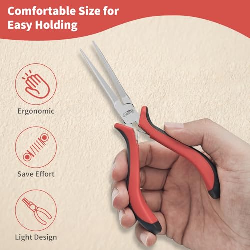 5-Pack 5.5-Inch Long Needle Nose Pliers, Mini Jewelry Pliers