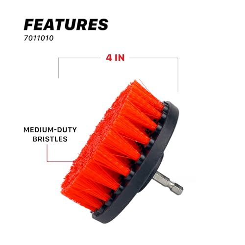 Maxshine 4” Universal M8 Medium-Duty Drill Brush – Upholstery & Carpet Scrubber Attachment for Car Detailing, Fabric, Seats, Floor Mats & Home Cleaning – Removes Stains, Grime, Spots & Buildup - size: 4" Medium-Duty Drill Brush
