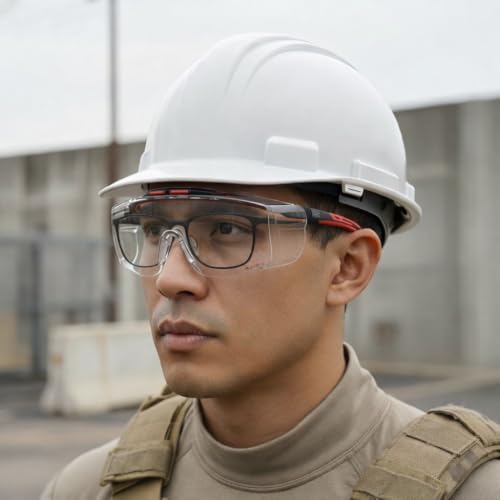HTS HUNTERSKY ANSI Z87.1+ Anti Fog Fit Over Eyeglasses Safety Glasses Up to 1.88 inch 99.9% UV Protection OTG Lab Goggles - color: 3906s Black-gray / Gray Lens