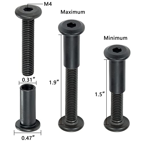 40 Sets Black Furniture Connector Bolts M6x35mm Binding Screws for Wood - color: M6x35mm-Black-D