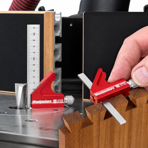 Woodpeckers Mini Combination Square, Check Square and 45° in Tight Joinery with 1/2" and 1/4" Blades, Made in USA - MNCSQ-AL
