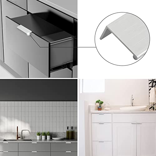Rergy 10 Pack 3-3/4" Cabinet Pulls Brushed Nickel Finger Pulls for Cabinets - color: Brushed Nickel, size: Hole Center: 3-3/4in(96mm)