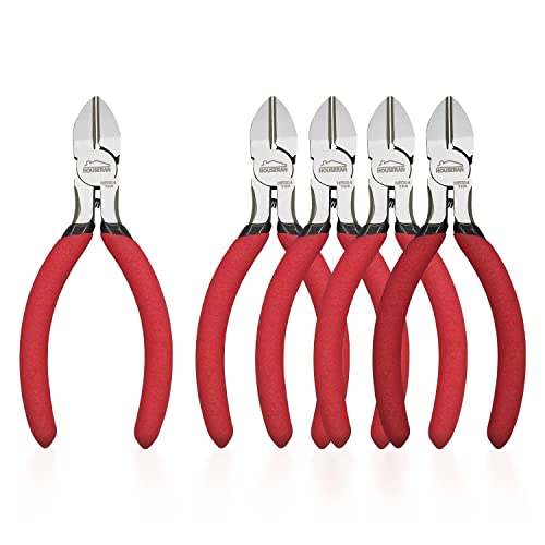 5 inch Wire Cutters, 5 Pack, Diagonal Cutters, Side Wire Snips - color: 5 Inch 5 Pack