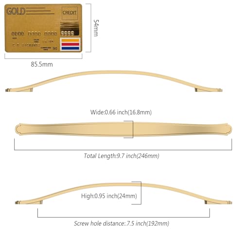 Amerdeco 10 Pack Champagne Bronze Cabinet Pulls 7.5 Inch(192mm) Hole Center Drawer Pulls Cabinet Hardware Kitchen Cabinet Handles for Bathroom ZH0068 - color: Champagne Bronze, size: 7.5"/192MM Hole Center