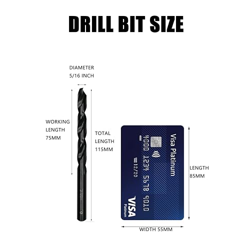 5/16inch HSS M35 Cobalt Twist Drill Bits for Metal - size: 5/16inch (5pcs)