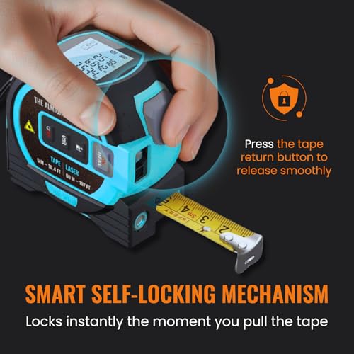 The Almighty Ruler Laser Tape Measure | Smart Range Finder | 196ft/ 60m - color: Blue, style: 60m