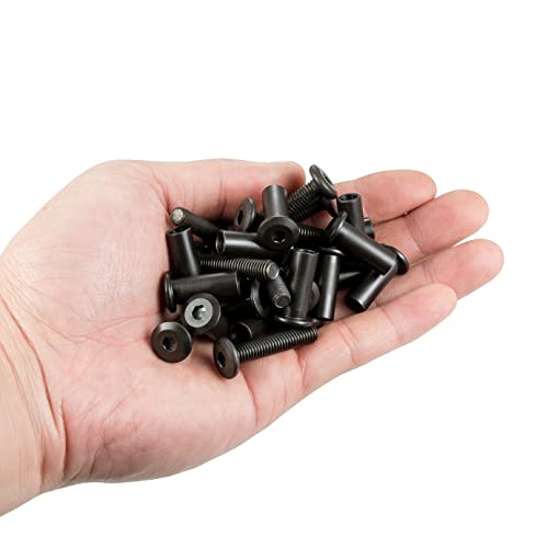 40 Sets Black Furniture Connector Bolts M6x30mm Binding Screws for Wood - color: M6x30mm-Black-D