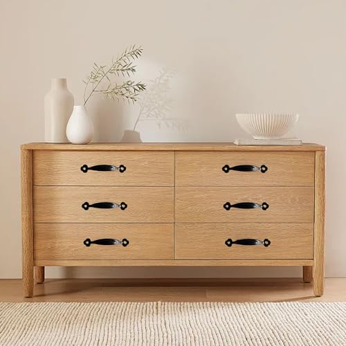 Septe Rustic Door Handles,Pull Handles for cabinets and Drawers,Black 3 Inch Length,with Screws,12Pcs - size: 3 Inch