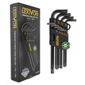 LEXIVON Torx Wrench Set, 9-Piece Premium Star Keys, L-Shaped Long Arm Design, Sizes T10 to T50, Industrial-Grade S2 Alloy Steel (LX-130T) - size: 9-Piece Torx Star