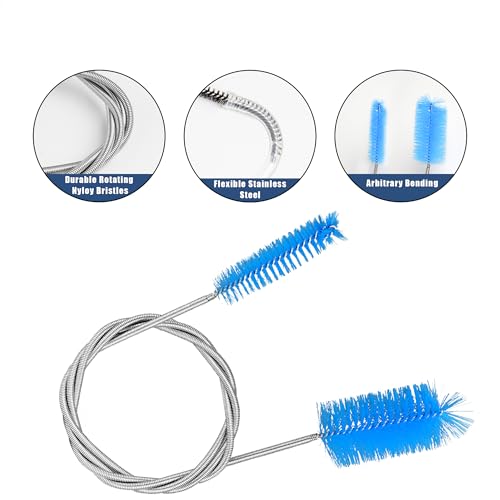 12Pcs Glass Tube Pipe Cleaners Brush Kit,Long Nylon Straw Brush