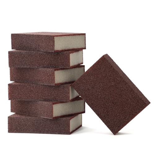 12 Pack Magic Carborundum Sponge with 2 Handle Rust Scrubber for Cookware - size: 12pcs