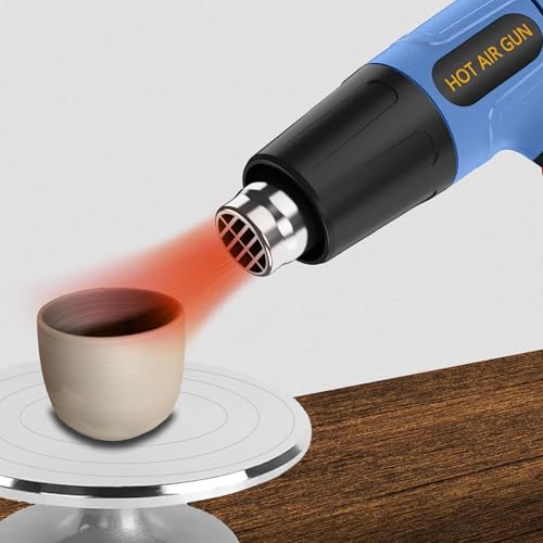 Heat Gun Kit 572 & 1112℉ Dual-Lvel & Rear Rotation Temperature Control 4 Nozzles Heat Gun' Overload Protection For Crafting, Shrink Tubing, Vinyl Wrap, Shrink Wrap,5Ft Power Cord