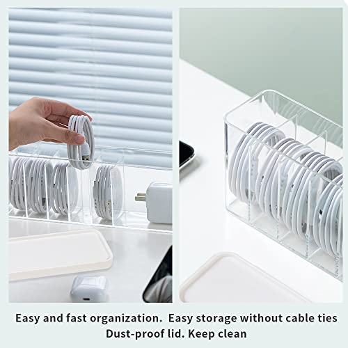 Charger Cable Cord Storage Organizer Box - Easy Storage Without Cable Ties