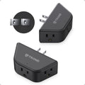 TROND 2 Prong to 3 Prong Outlet Adapter for Old House, 2 Pack - color: Black, size: 3AC-2 Prong Plug, 2 Pack