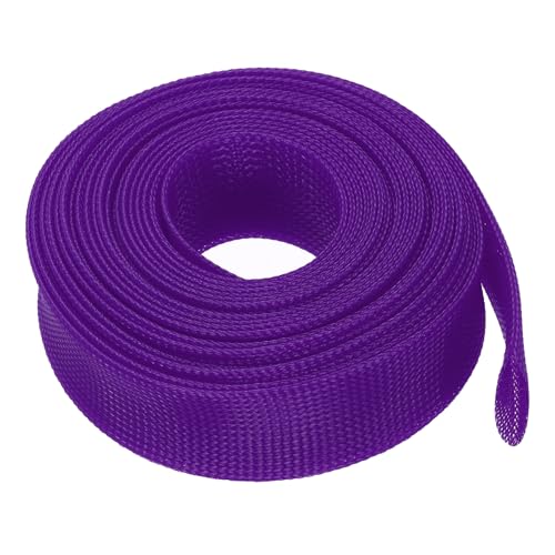 uxcell Expandable Sleeving, 1 1/2-inch 25ft Cable Sleeve, Purple - color: Purple, size: 1 1/2-inch x 25ft