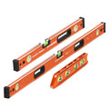 Klein Tools 80203 Level Set, 3-Piece, 8, 24, and 48-Inch Magnetic Torpedo and Box Level Bundle, Aluminum Body, High Visibility Vials, V-Groove and Magnet Track - size: 3-Piece Level Set