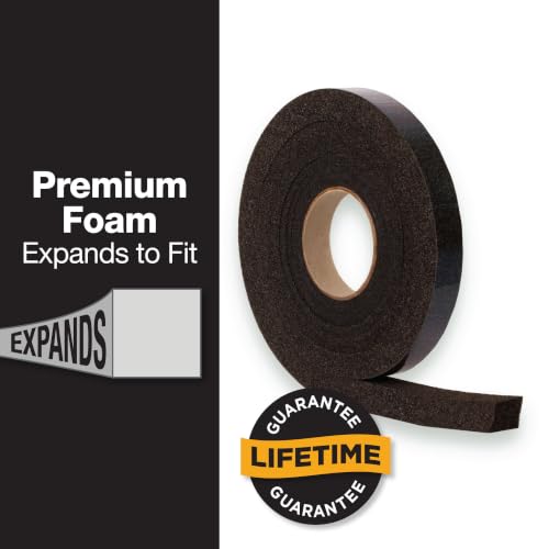 Duck Max Strength Expanding Foam Seal for Doors and Windows, 1 in. x .25 in. x 13 ft., Expands to Fit Uneven Gaps up to 1 Inch Thick, Cut to Size, Black, 1-Roll - size: 1" Wide