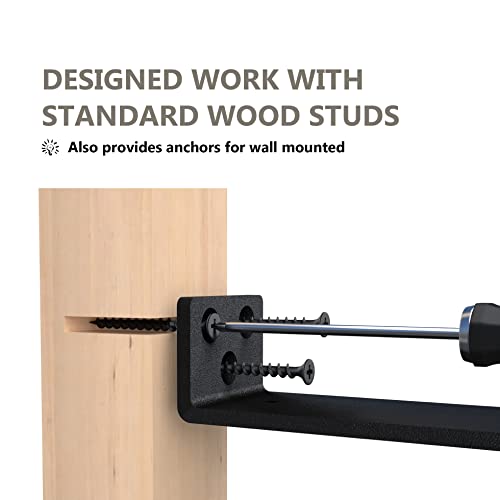 NEODROP 8-Pack 4 Inch Floating Shelf Brackets, Heavy Duty Hidden Brackets For Small, Kitchen, Nursery Shelves, Black Powder Coated Steel - size: 4 Inch, style: 8 Pack