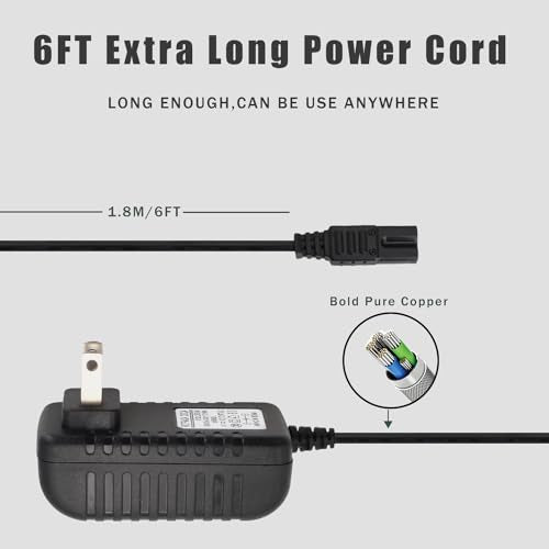 2V Charger Replacement for Wahl Shaver Shaper 8061, 8163, 8786-1001, 7367, 7029, 7060, 7035, 7339, 4000, 7063-017, ‎7065-017, WAKH4, 7064-017, 7061-917, 5-Star Series Trimmer Clipper Power Adapter - color: For Wahl Shaver Shaper