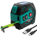 2-in-1 Laser Tape Measure USB-C Recharge 262Ft Laser & 16Ft Tape Green-Beam - color: Green Laser Tape 16ft+262ft