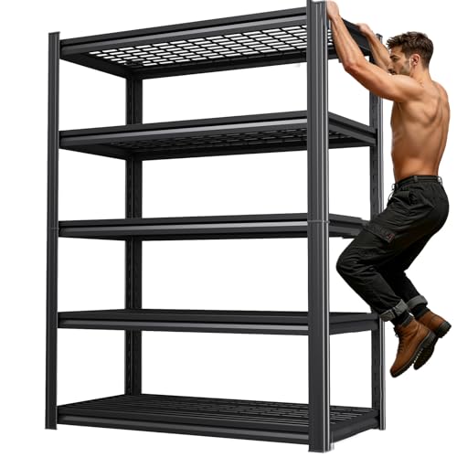71''H Storage Shelves, Garage Shelving,Adjustable Heavy Duty Shelving Unit,5T Tall Garage Shelves，Metal Standing Shelf Units,Utility Rack For Kitchen Warehouse Industrial Basement 71*35*16 - size: 71''H*35''W*16''D