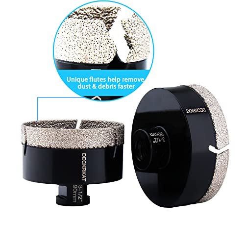 Diamond Hole Saw, 3-1/2" Hole Saw for Tiles Granite Marble Ceramic Glass Porcelain, 90mm Core Drill Bit with 5/8-11 Thread for Angle Grinders & Wet Polishers - size: 3-1/2"(90mm)