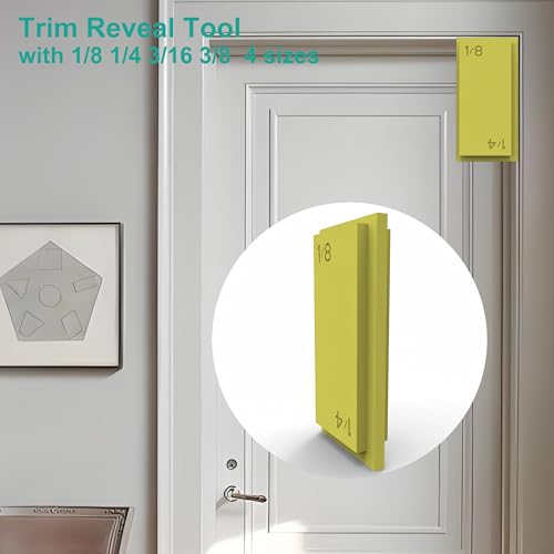 4-in-1 Trim Reveal Tool - 1/8", 3/16", 1/4", 3/8" Carpentry Tools for Marking Gauge Door Carpentry & Woodworking Accessories for Accurate Jamb Marking(Yellow) - size: 4in1 yellow
