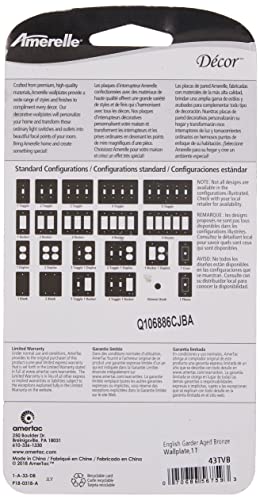 Amerelle 43TVB English Garden Wallplate, 1 Toggle, Cast Metal, Aged Bronze, 1-Pack - color: Aged Bronze, size: 1 Toggle