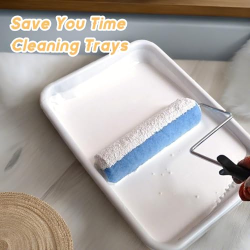 20 Pack Paint Tray Liner, 9 Inch Disposable Paint Tray | 9-inch Plastic Trays, Sturdy, Durable, Large capacity, Easy To Clean, Ideal for House, Walls and Furniture Painting - size: 9 Inch, 20 Pack