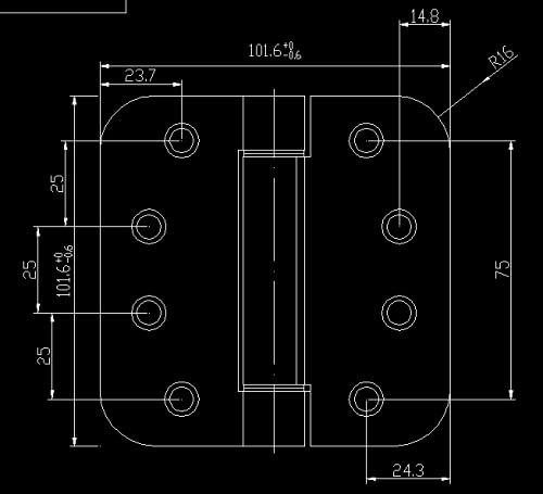 Adjustable Spring Door Hinges,4"X4",Matte Black,3Pack