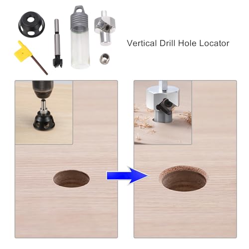 Dowel Jig Kit, Dog Hole Chamfer Reamer Tool, Straight Hole Drill Fixture, for Benches Aluminium Alloy, Metal Deburring Chamfer Burr Removal Tool, Shaping Trimmer